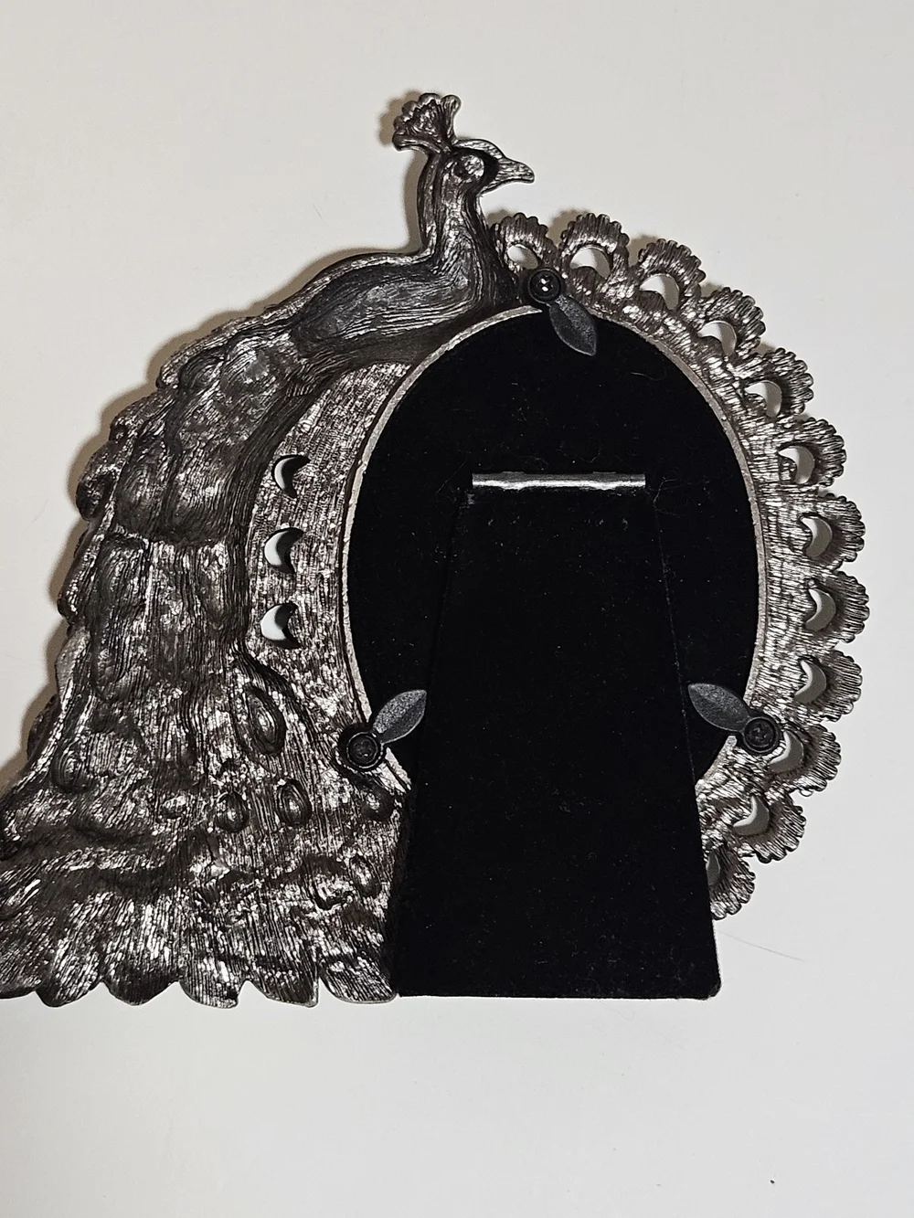 PIER 1 IMPORTS Jeweled Peacock Picture Frame Enamel Rhinestone Metal